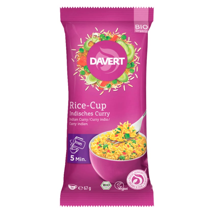 Davert Bio Rice-Cup Indisches Curry 67g